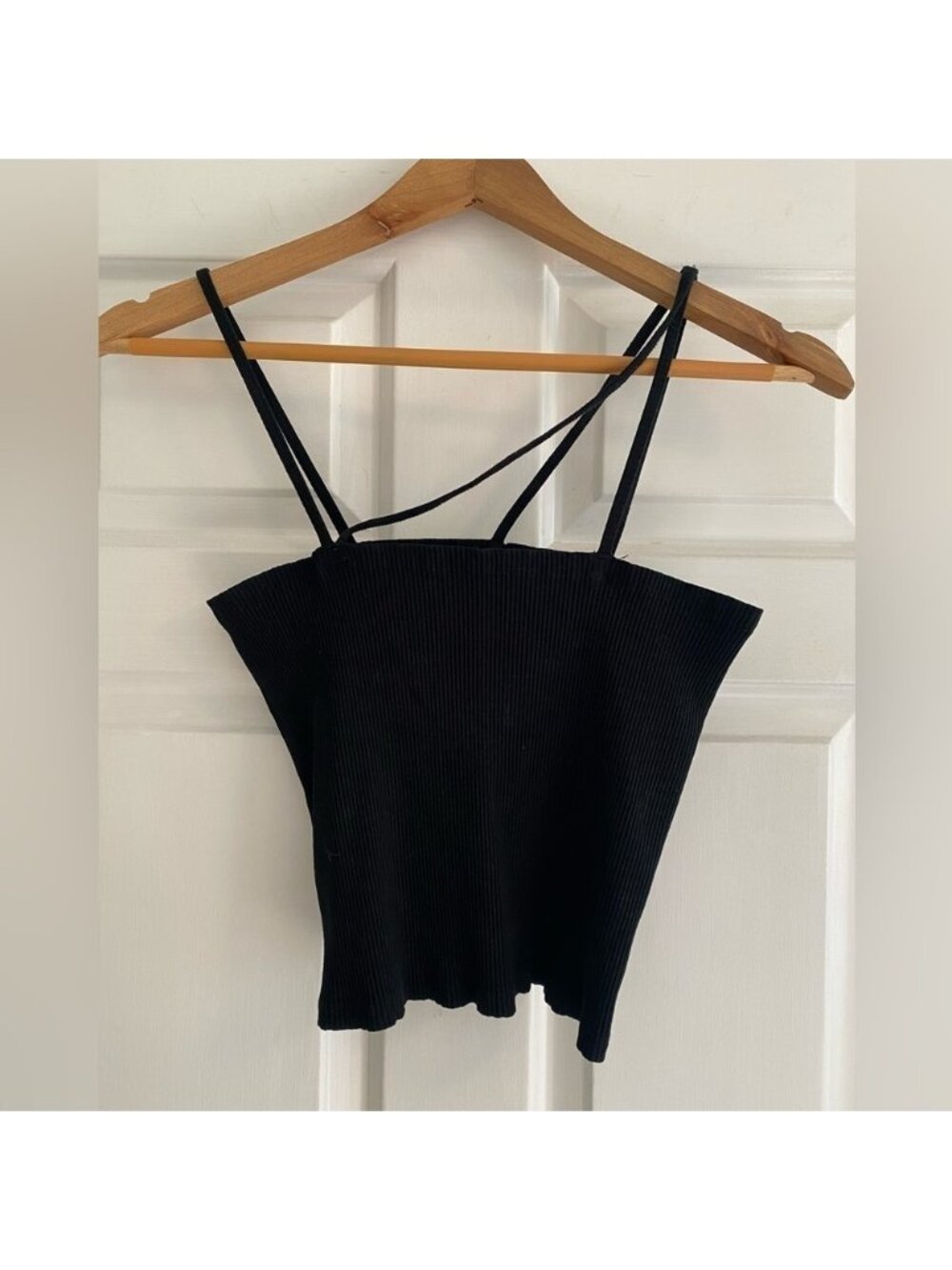 Zara Women’s Black Ribbed Multiple StrapTube Top Size L